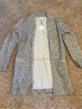 Ellison Heathered Gray Open Front Long Cardigan - Size S